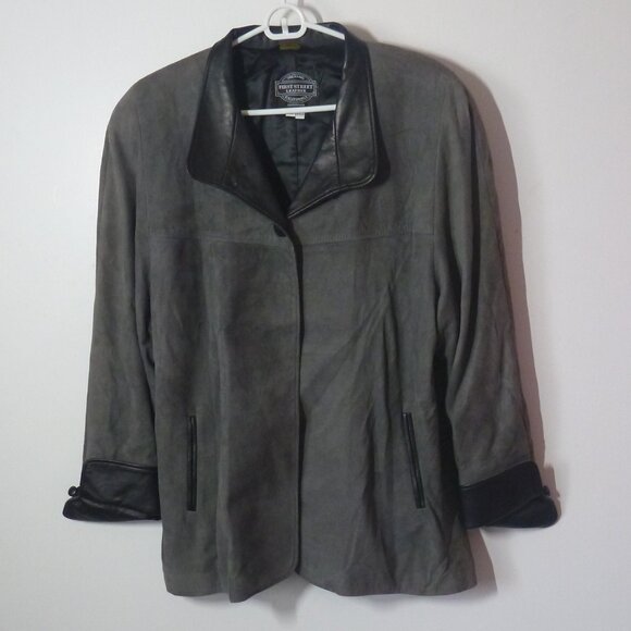 Vintage First Street Two Button Leather Jacket - Picture 1 of 6